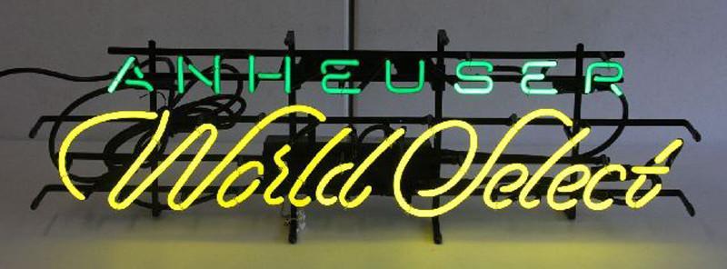 Anheuser World Select Script Neon Sign
